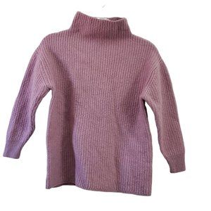Aritzia Wilfred Sweater Small  Pink Merino Wool Mock Neck Pullover 3/4 Sleeves